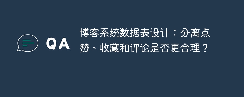 博客系统数据表设计：分离点赞、收藏和评论是否更合理？