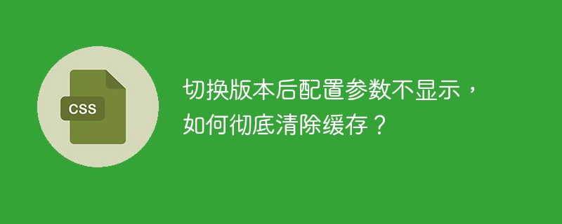 切换版本后配置参数不显示，如何彻底清除缓存？