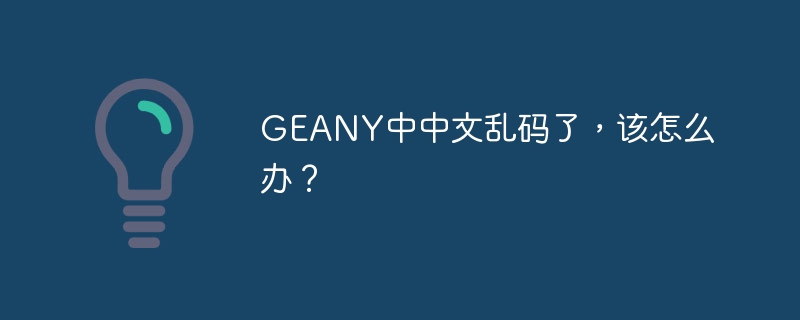 GEANY中中文乱码了，该怎么办？