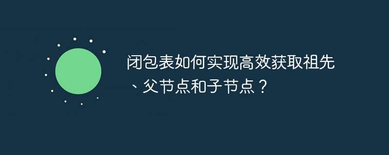 闭包表如何实现高效获取祖先、父节点和子节点?