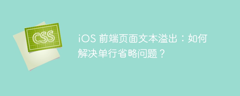 iOS 前端页面文本溢出:如何解决单行省略问题?