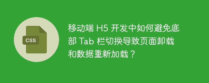 移动端 H5 开发中如何避免底部 Tab 栏切换导致页面卸载和数据重新加载？