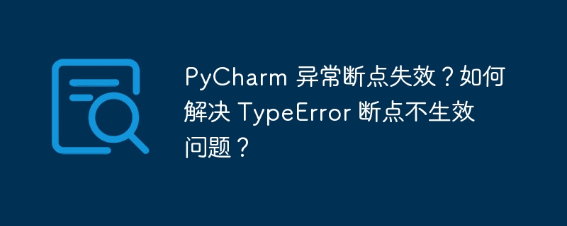 PyCharm 异常断点失效？如何解决 TypeError 断点不生效问题？