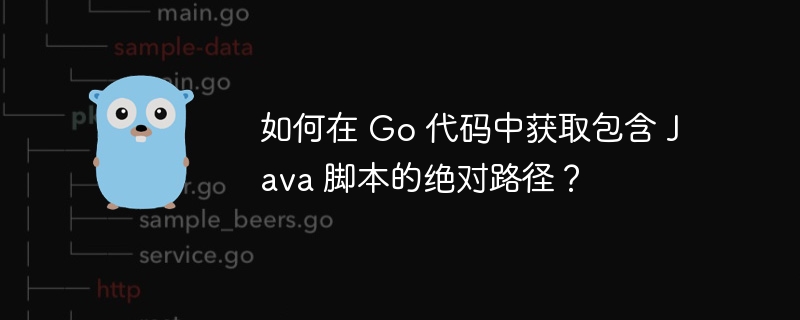 如何在 Go 代码中获取包含 Java 脚本的绝对路径?