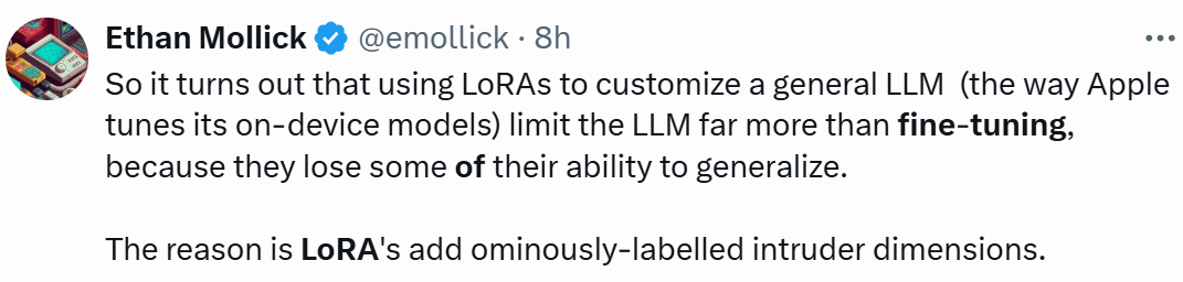 LoRA、完全微调到底有何不同?MIT 21页论文讲明白了