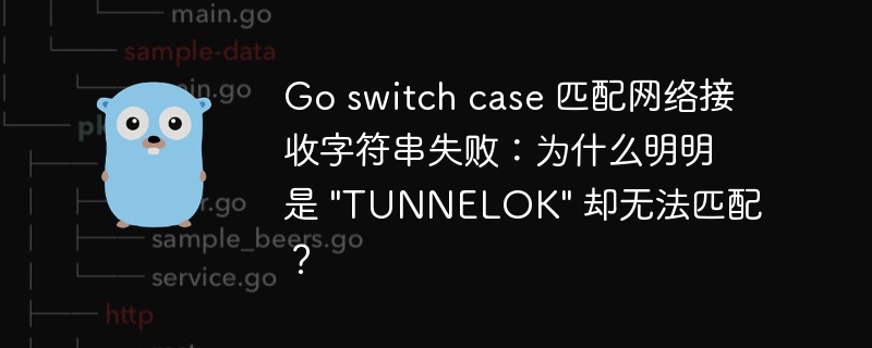 Go switch case 匹配网络接收字符串失败：为什么明明是 \