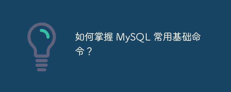 如何掌握 MySQL 常用基础命令?