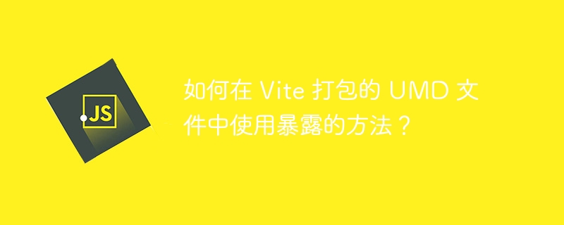 如何在 Vite 打包的 UMD 文件中使用暴露的方法？