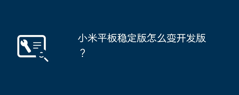 小米平板稳定版怎么变开发版?