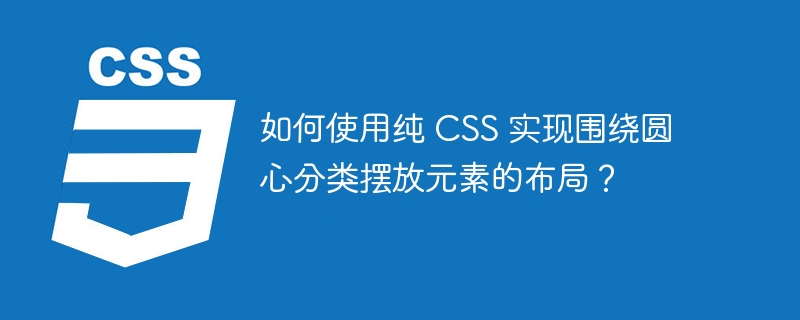 如何使用纯 CSS 实现围绕圆心分类摆放元素的布局？