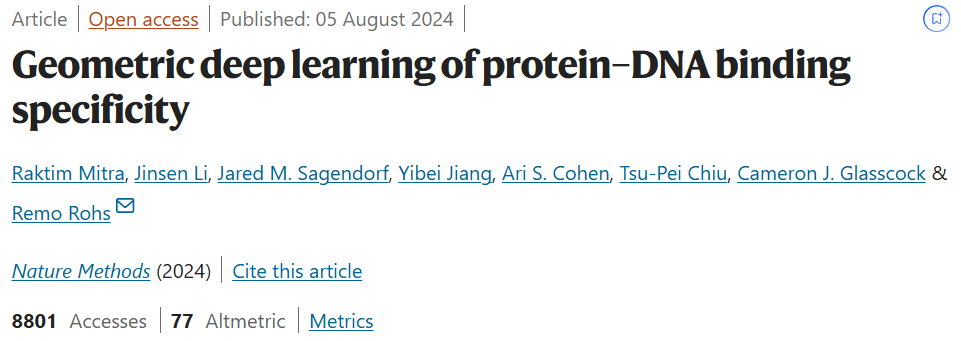 预测蛋白质-DNA结合特异性,南加州大学团队开发几何深度学习新方法
