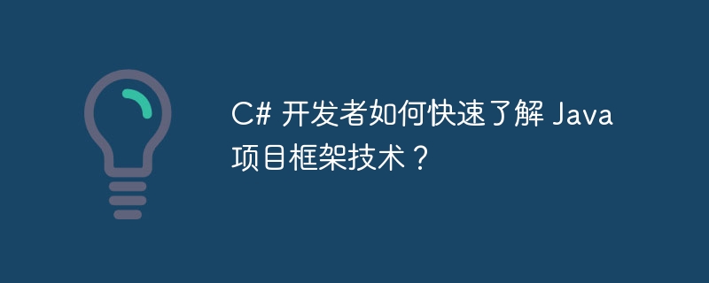 C# 开发者如何快速了解 Java 项目框架技术？