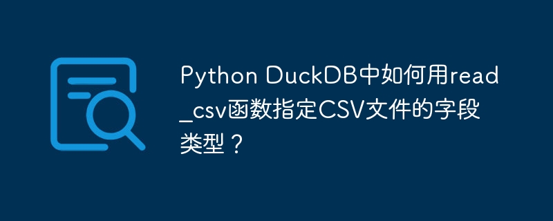 Python DuckDB中如何用read_csv函数指定CSV文件的字段类型？