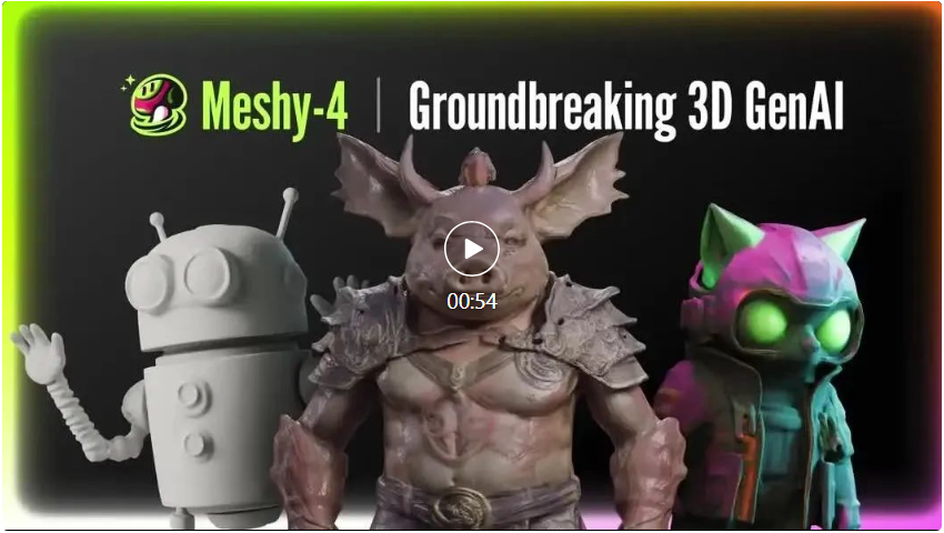 一句话生成《黑神话：悟空》3D资产，胡渊鸣创业项目Meshy上新，免费试用