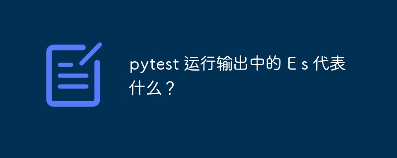 pytest 运行输出中的 E s 代表什么？