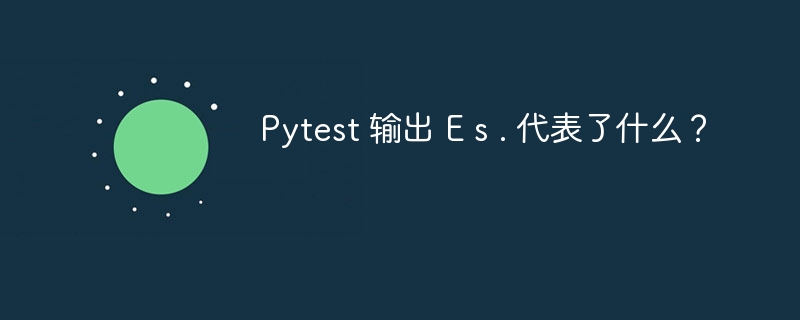 Pytest 输出 E s . 代表了什么？