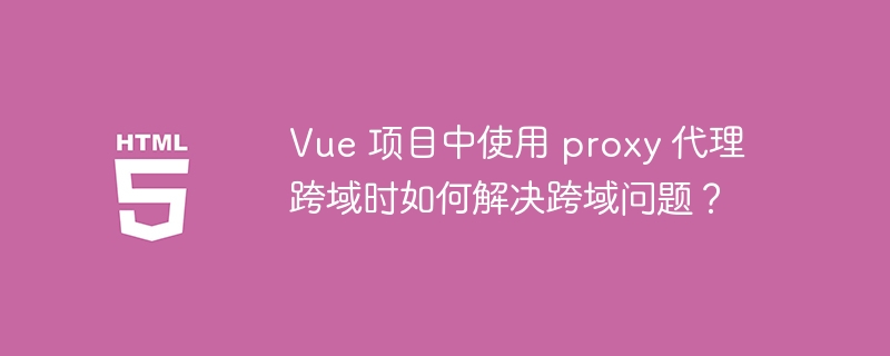 Vue 项目中使用 proxy 代理跨域时如何解决跨域问题?
