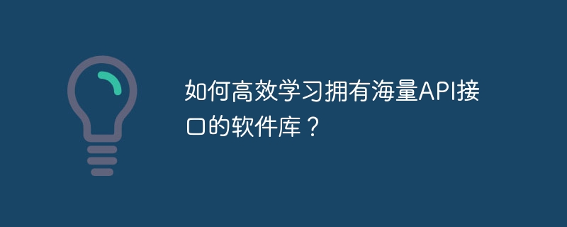 如何高效学习拥有海量API接口的软件库？