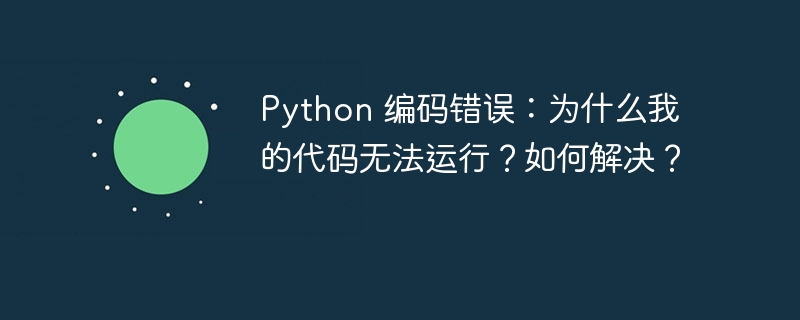 Python 编码错误：为什么我的代码无法运行？如何解决？