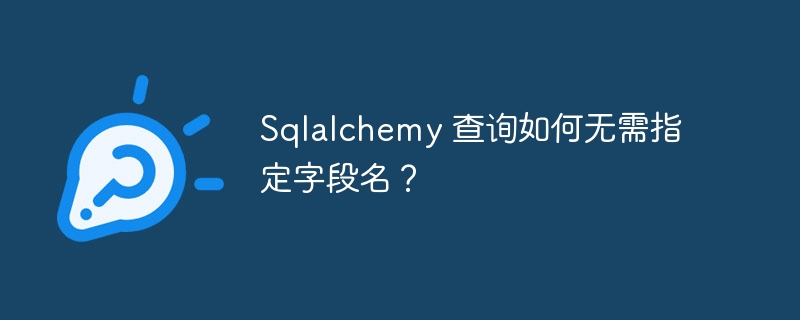 Sqlalchemy 查询如何无需指定字段名？
