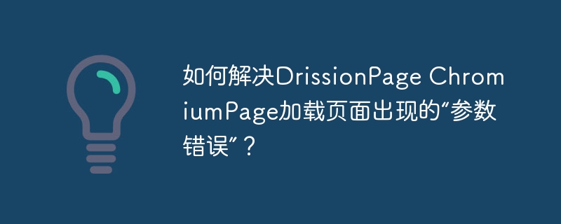 如何解决DrissionPage ChromiumPage加载页面出现的“参数错误”？ 
