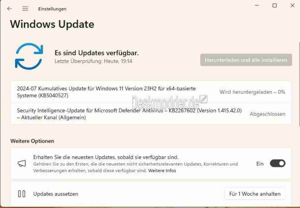 Win11 RP 226x1.3951预览版更新补丁KB5040527(附下载与更新修复汇总)