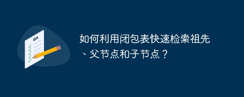 如何利用闭包表快速检索祖先、父节点和子节点？