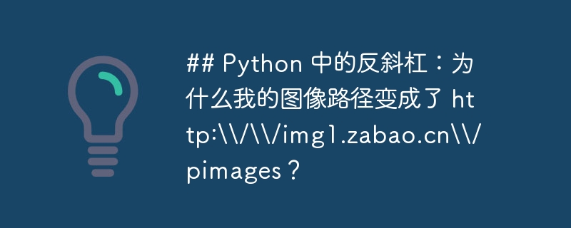 ## Python 中的反斜杠:为什么我的图像路径变成了 http:\\\\/\\\\/img1.zabao.cn\\\\/pimages?