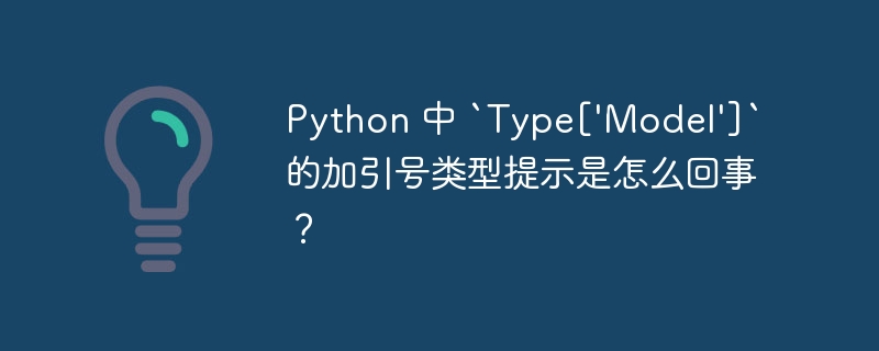 Python 中 `Type[\'Model\']` 的加引号类型提示是怎么回事？