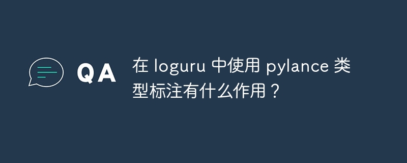 在 loguru 中使用 pylance 类型标注有什么作用？
