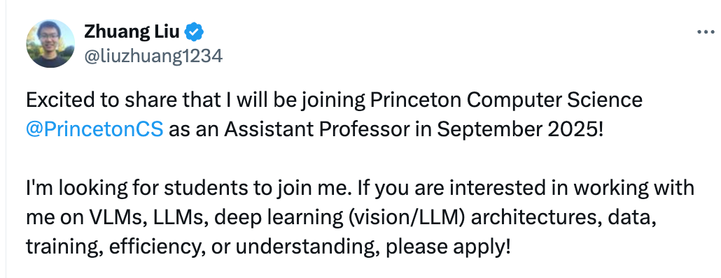 DenseNet共一作者刘壮官宣新去向,将任普林斯顿大学助理教授