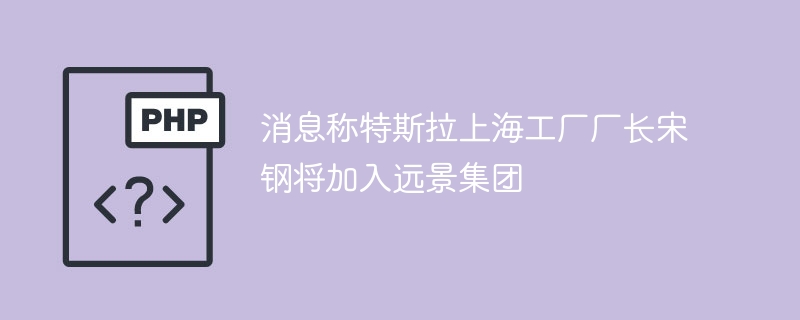 消息称特斯拉上海工厂厂长宋钢将加入远景集团