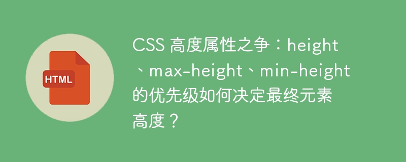 CSS 高度属性之争：height、max-height、min-height 的优先级如何决定最终元素高度？ 
