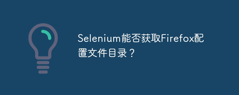 Selenium能否获取Firefox配置文件目录？