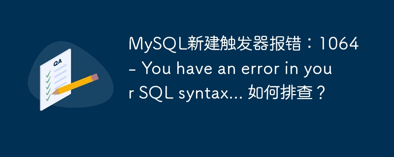 MySQL新建触发器报错：1064 - You have an error in your SQL syntax... 如何排查？