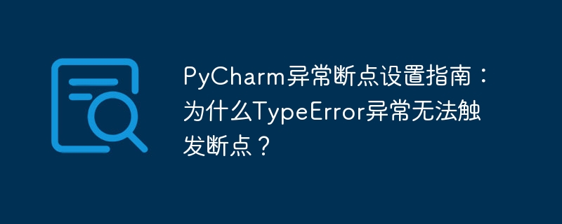 PyCharm异常断点设置指南：为什么TypeError异常无法触发断点？