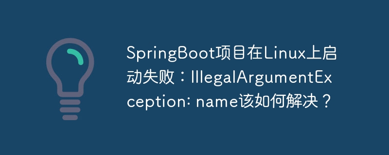 SpringBoot项目在Linux上启动失败:IllegalArgumentException: name该如何解决?