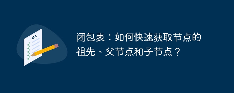 闭包表：如何快速获取节点的祖先、父节点和子节点？