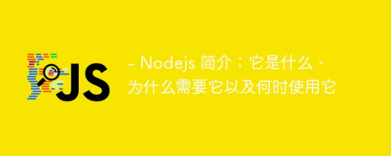 - Nodejs 简介:它是什么、为什么需要它以及何时使用它