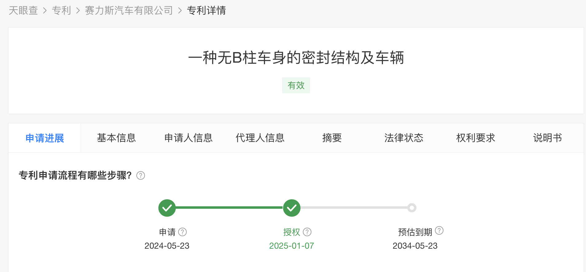 赛力斯又一实用新型专利获授权,确保无B柱车身结构密封性