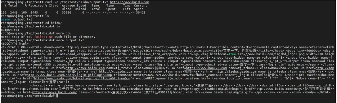 在Linux中,如何将 cURL 输出保存到文件??