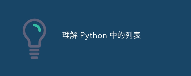 理解 Python 中的列表