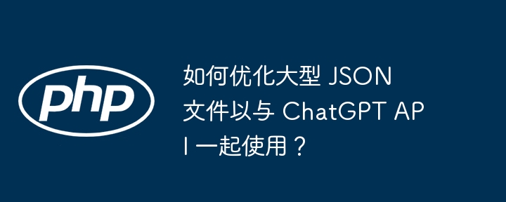 如何优化大型 JSON 文件以与 ChatGPT API 一起使用？