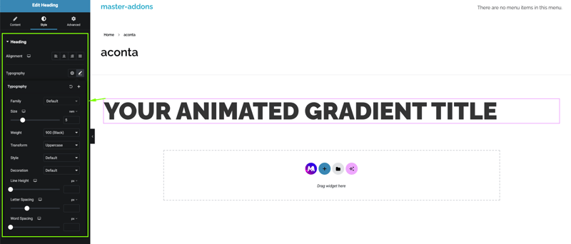 如何在 Elementor 中添加动画渐变文本?