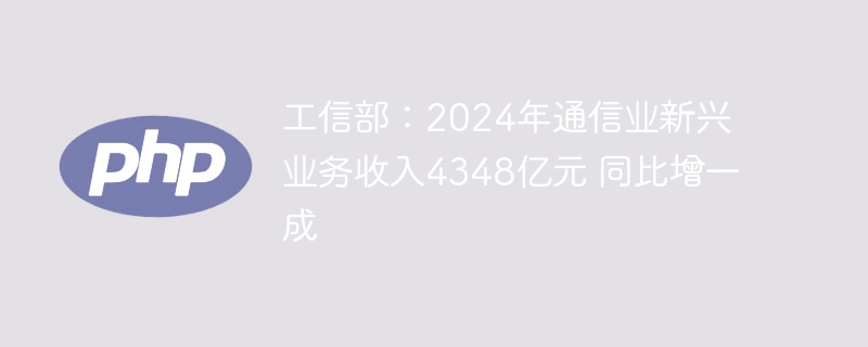 工信部:2024年通信业新兴业务收入4348亿元 同比增一成