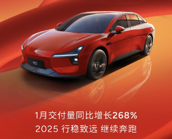 造车新势力1月交付数据公布！小鹏汽车同比增长268%