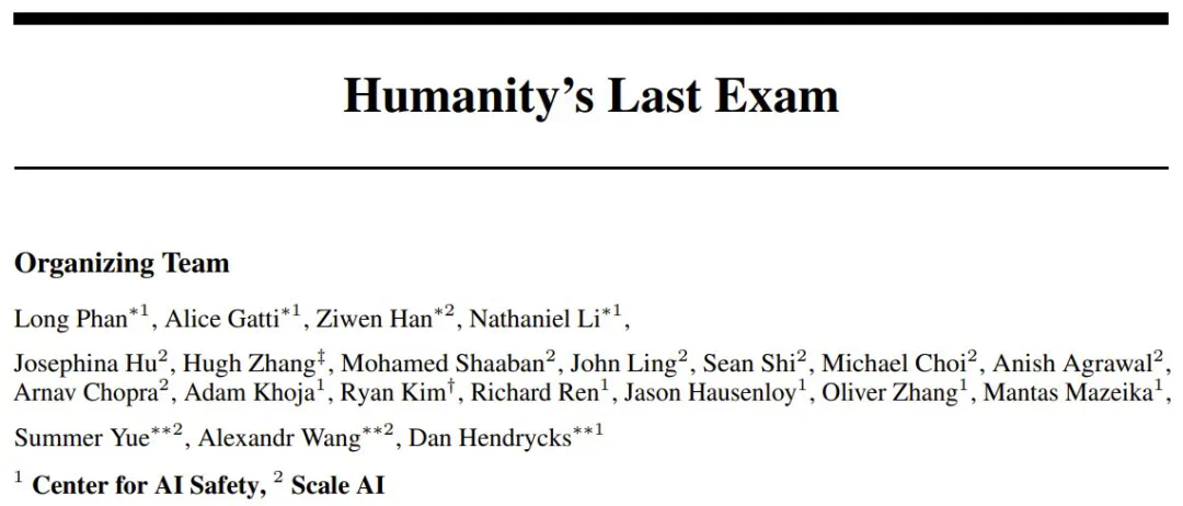 DeepSeek-R1、o1都低于10%，人类给AI的「最后考试」来了，贡献者名单长达两页