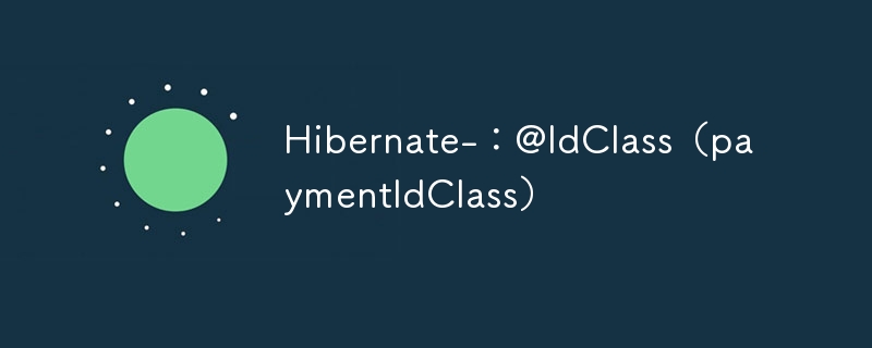 Hibernate-:@IdClass(paymentIdClass)