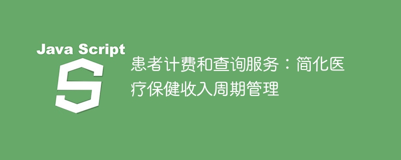 患者计费和查询服务:简化医疗保健收入周期管理