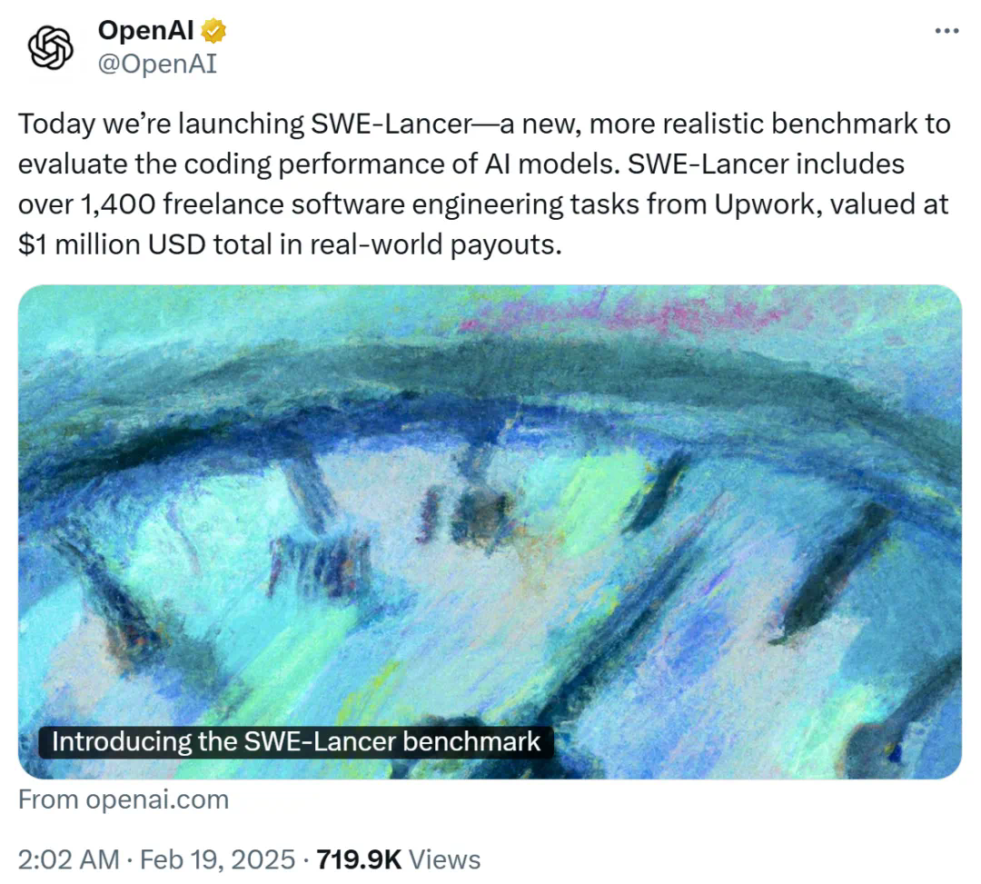 Claude挣钱强于o1！OpenAI开源百万美元编码基准，检验大模型钞能力